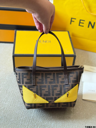 Fendi Vintage Monster Eye Tote Bag Yellow view 7