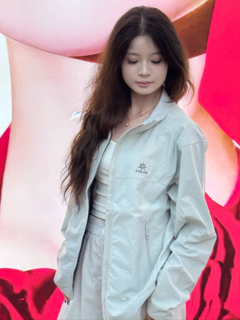 Kaerlae M8 Stand Collar Windbreaker Jacket Light Cloud Gray