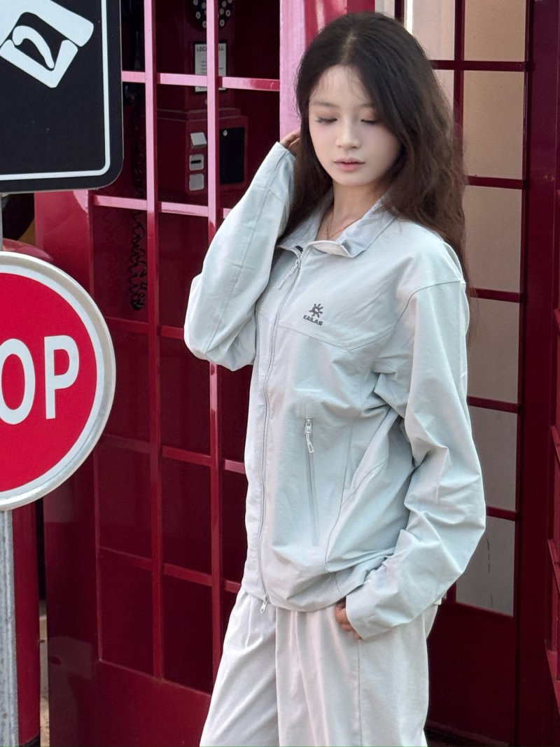 Kaerlae M8 Stand Collar Windbreaker Jacket Light Cloud Gray view