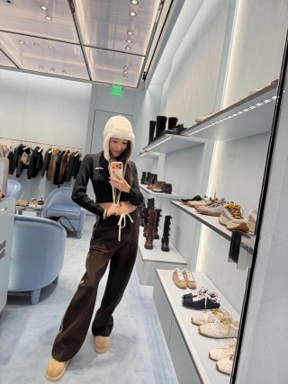 Essentials Brown Track Pants with Cream Drawstring view 7