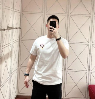 White Short Sleeve T-Shirt with Embroidered Logo view 2