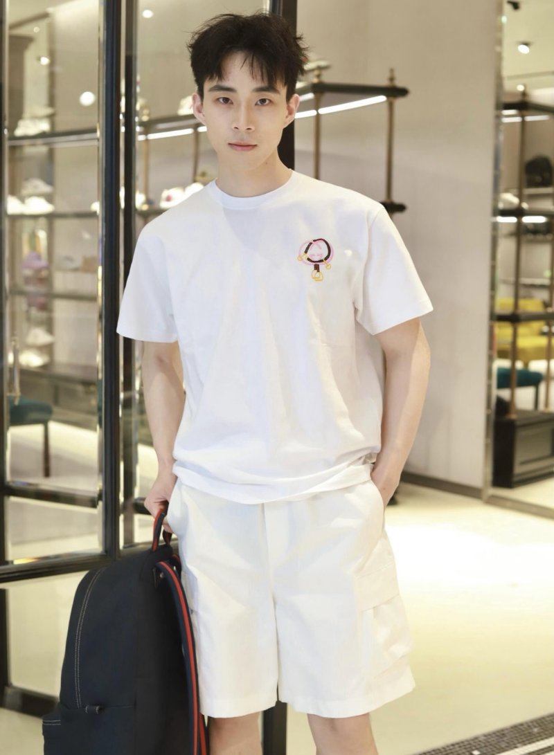 White Short Sleeve T-Shirt with Embroidered Logo view