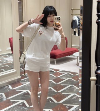 White Short Sleeve T-Shirt with Embroidered Logo view 8