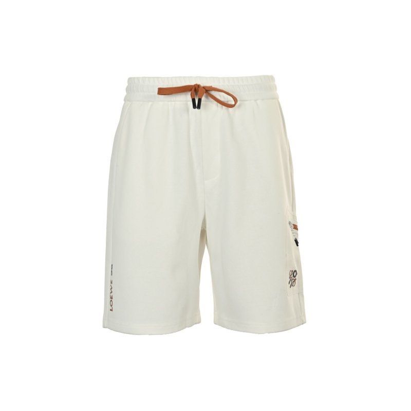 White Casual Shorts with Embroidered Details view