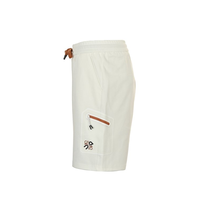 White Casual Shorts with Embroidered Details view