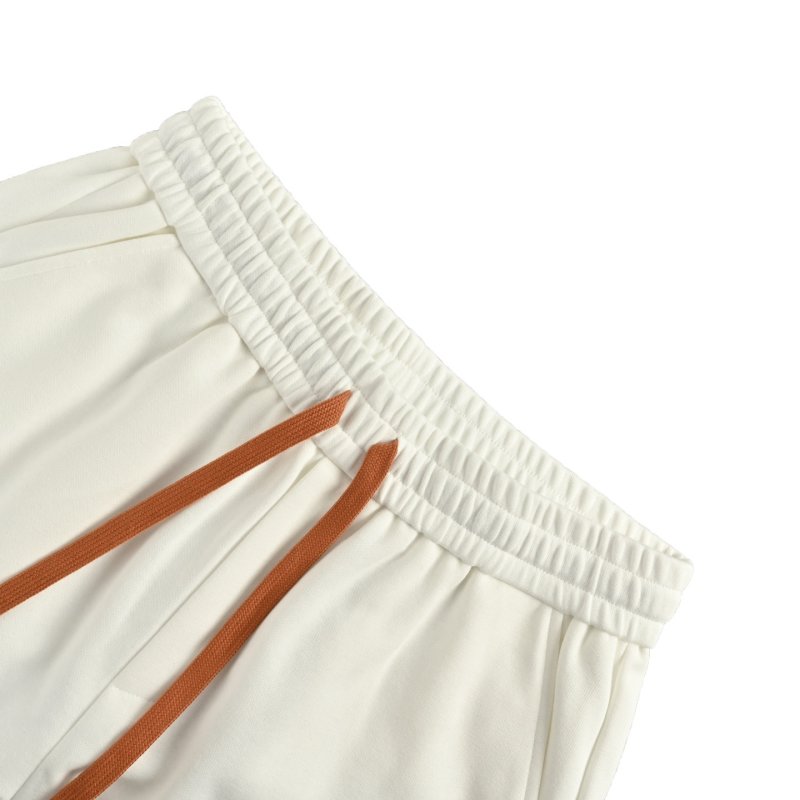 White Casual Shorts with Embroidered Details view