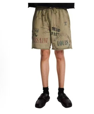 Essentials Vintage Graphic Beige Shorts view 3
