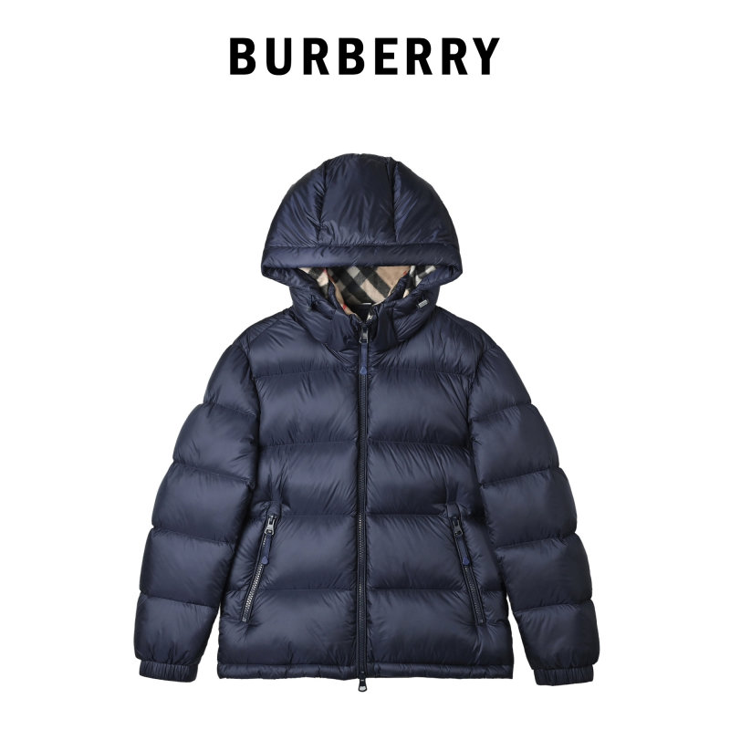 Purple & Black Colorblock Puffer Down Jacket view