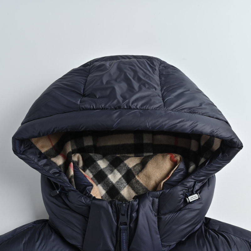 Purple & Black Colorblock Puffer Down Jacket view