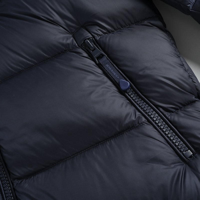 Purple & Black Colorblock Puffer Down Jacket view
