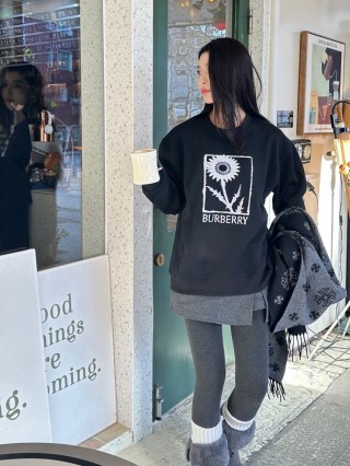 Burberry Sunflower Graphic Black Hoodie view 4
