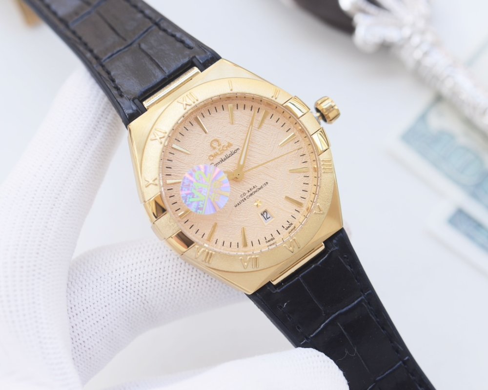Omega Constellation Meteorite Dial Gold Mechanical Watch 41mm view