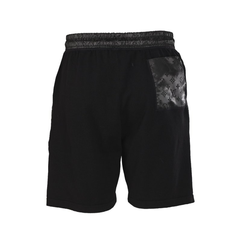 Black Nylon Cargo Shorts with Monogram Detail view