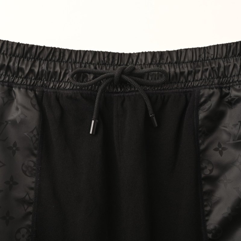 Black Nylon Cargo Shorts with Monogram Detail view