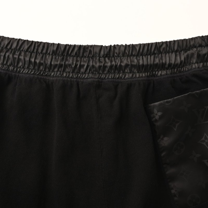 Black Nylon Cargo Shorts with Monogram Detail view