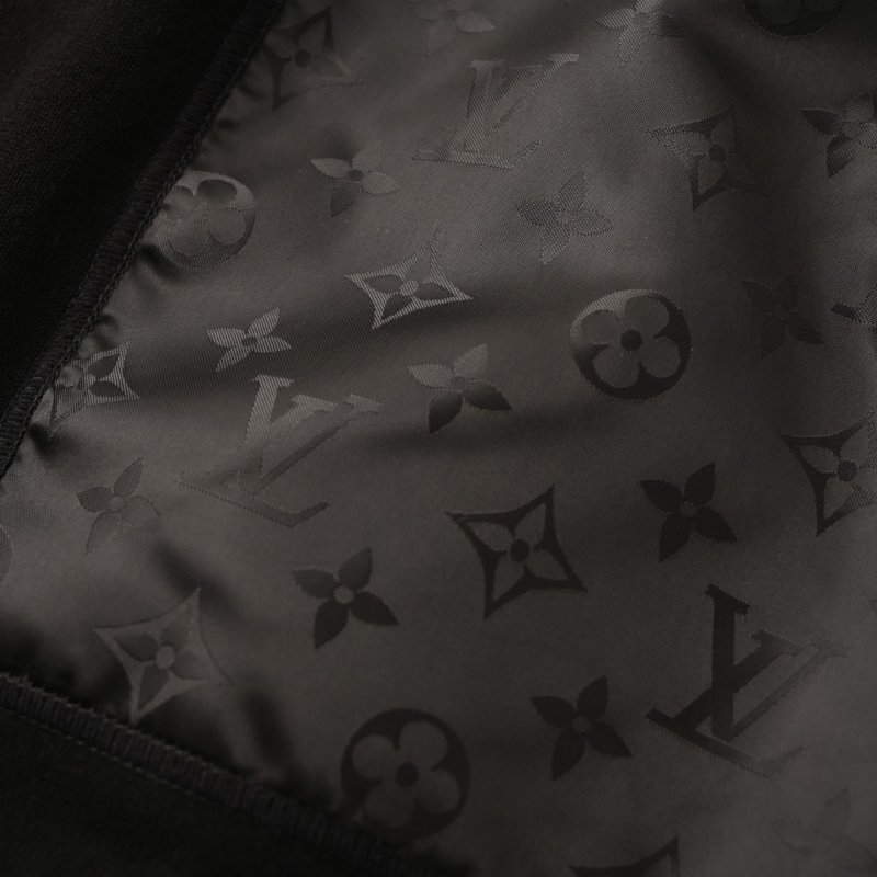 Black Nylon Cargo Shorts with Monogram Detail view