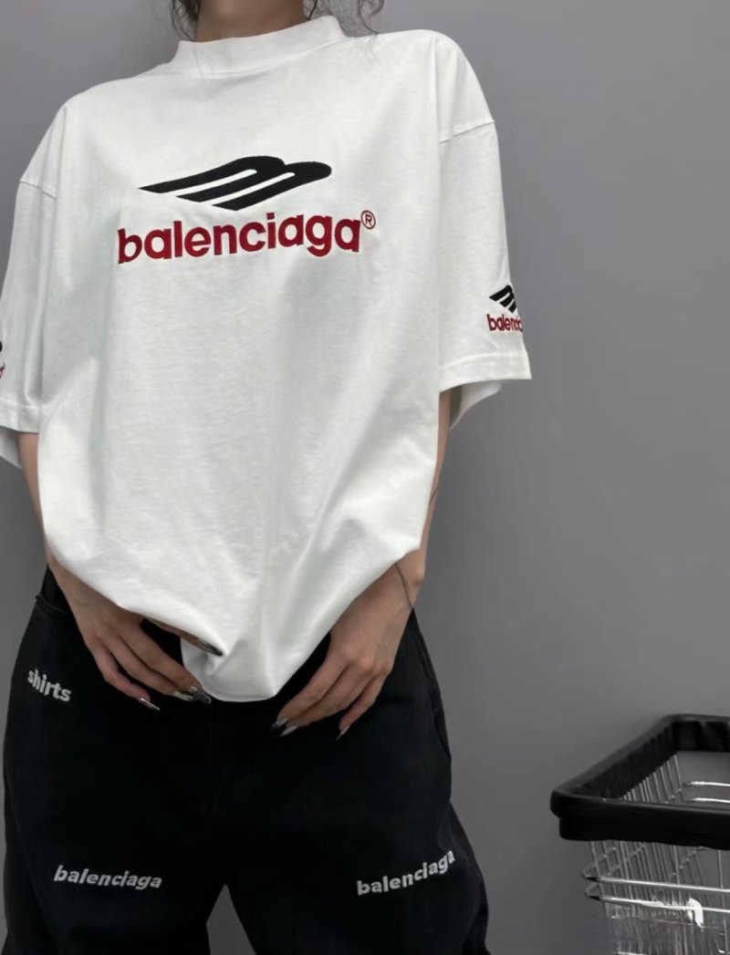 Balenciaga Logo Cream Short Sleeve T-Shirt view