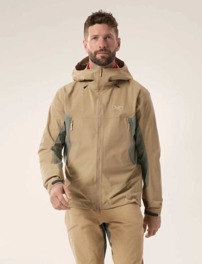 Arc'teryx Beige & Charcoal Hooded Softshell Jacket