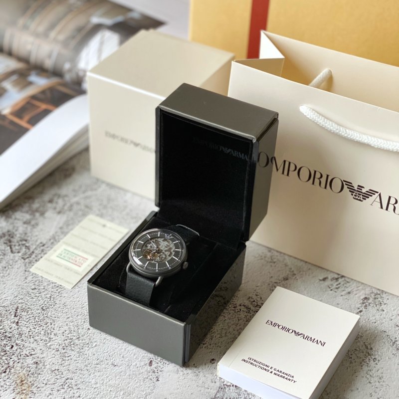 Emporio Armani AR60028 Skeleton Automatic Watch Black