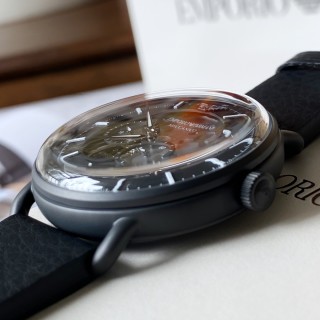 Emporio Armani AR60028 Skeleton Automatic Watch Black view 3