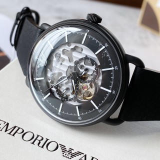 Emporio Armani AR60028 Skeleton Automatic Watch Black view 7