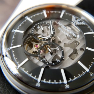 Emporio Armani AR60028 Skeleton Automatic Watch Black view 9