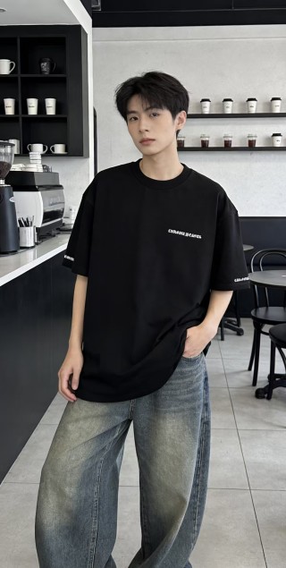 Black Oversized Logo T-Shirt view 1