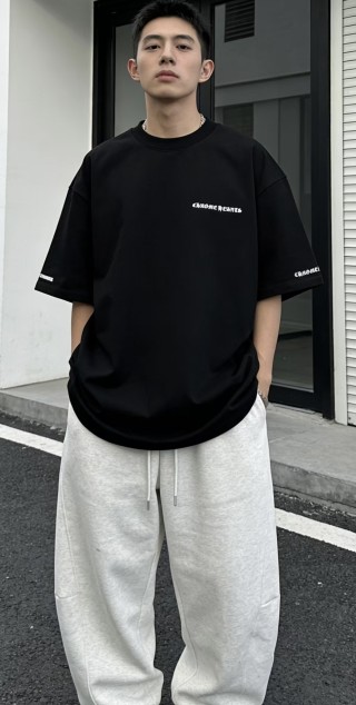 Black Oversized Logo T-Shirt view 4