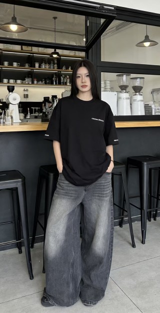 Black Oversized Logo T-Shirt view 5