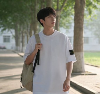 Stone Island White Classic Crew Neck T-Shirt view 5