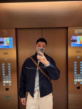 Black Zip-Up Jacket with Contrast Piping view 2