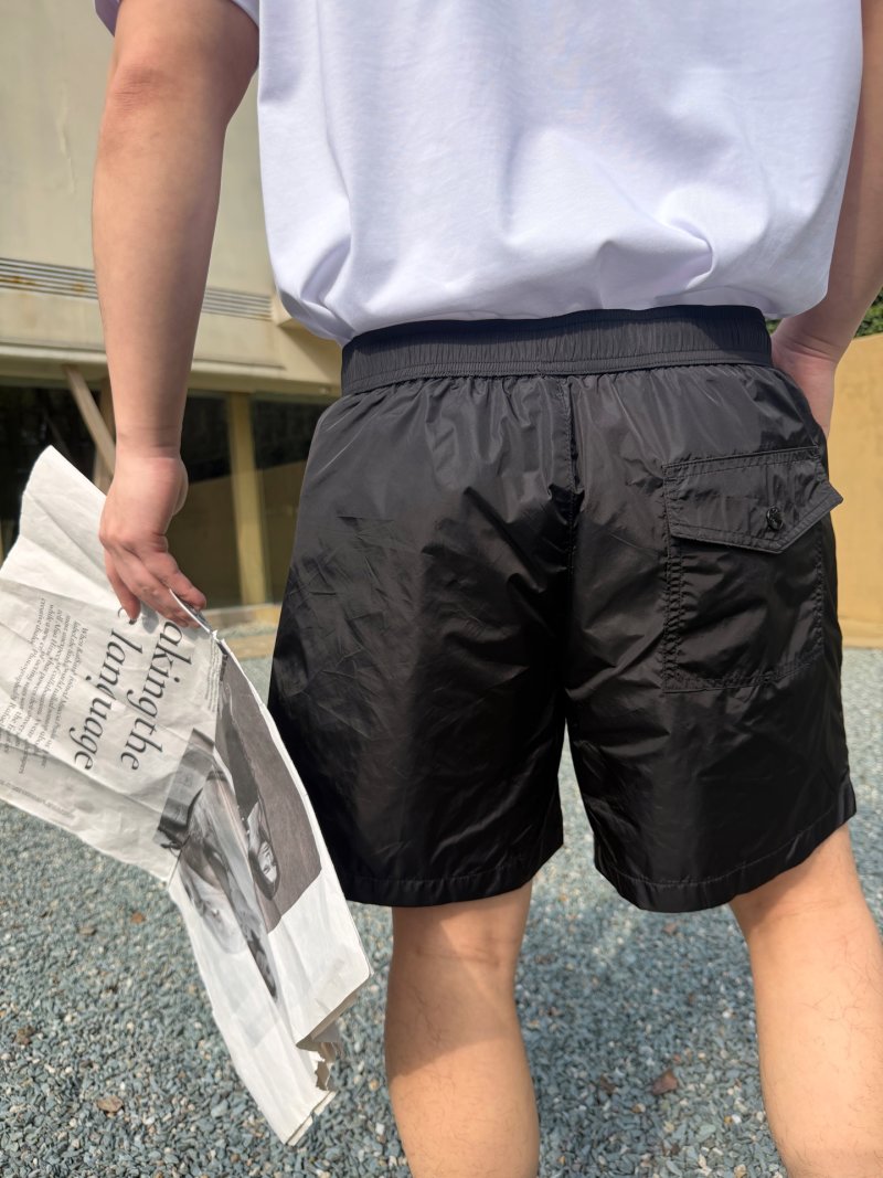 Moncler Black Nylon Drawstring Shorts view