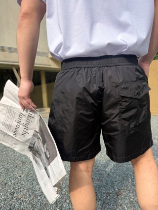Moncler Black Nylon Drawstring Shorts view 3