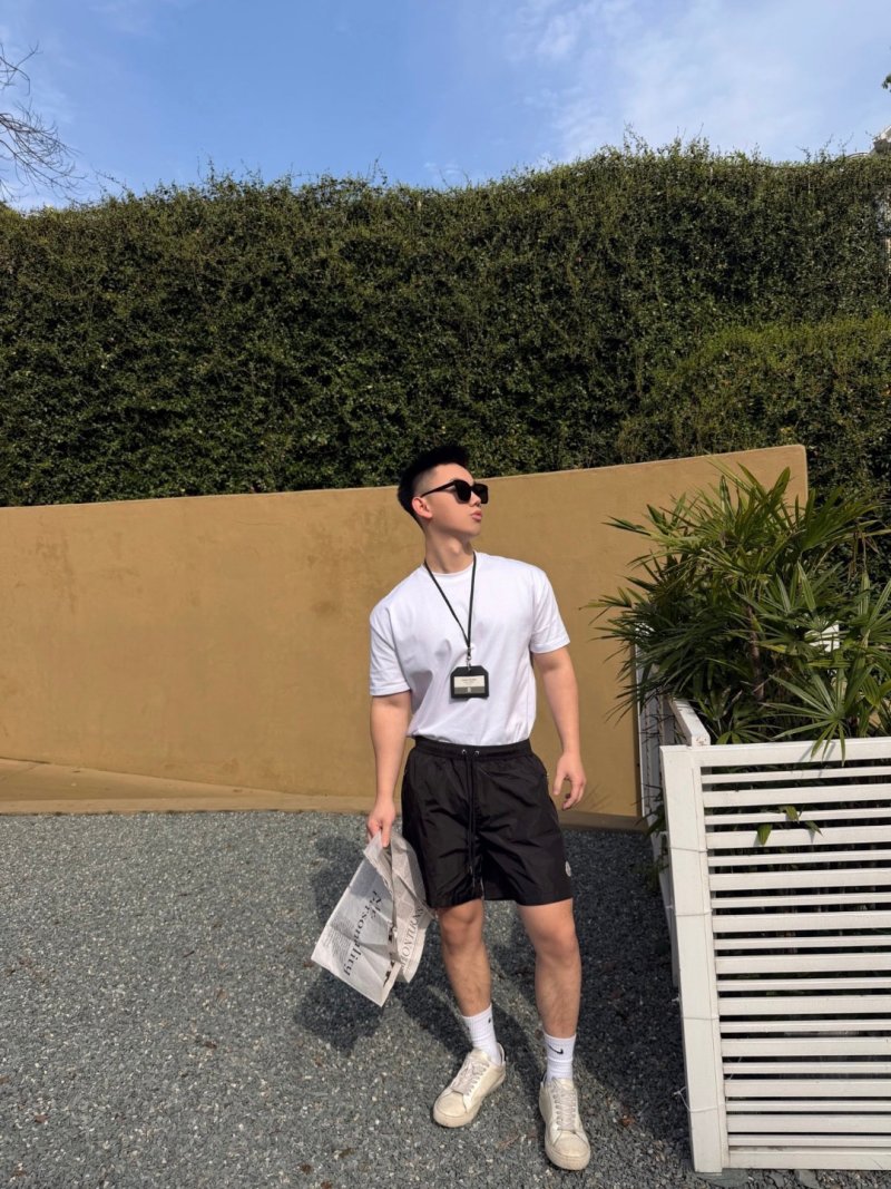 Moncler Black Nylon Drawstring Shorts view