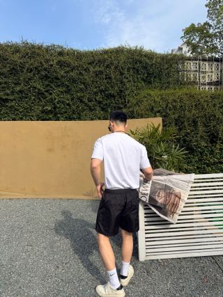 Moncler Black Nylon Drawstring Shorts view 7