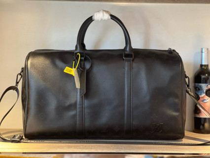 Louis Vuitton Keepall 50 Black Laser Embossed Travel Bag view 1