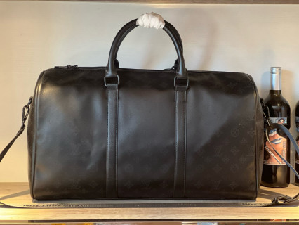 Louis Vuitton Keepall 50 Black Laser Embossed Travel Bag view 2