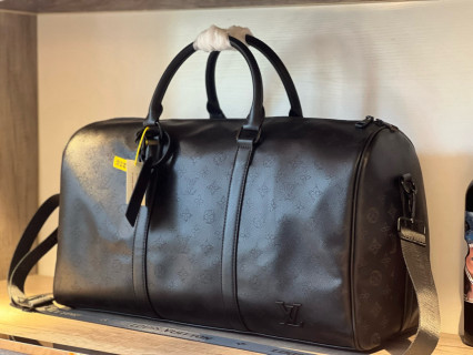 Louis Vuitton Keepall 50 Black Laser Embossed Travel Bag view 4