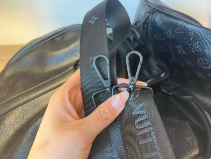 Louis Vuitton Keepall 50 Black Laser Embossed Travel Bag view 9