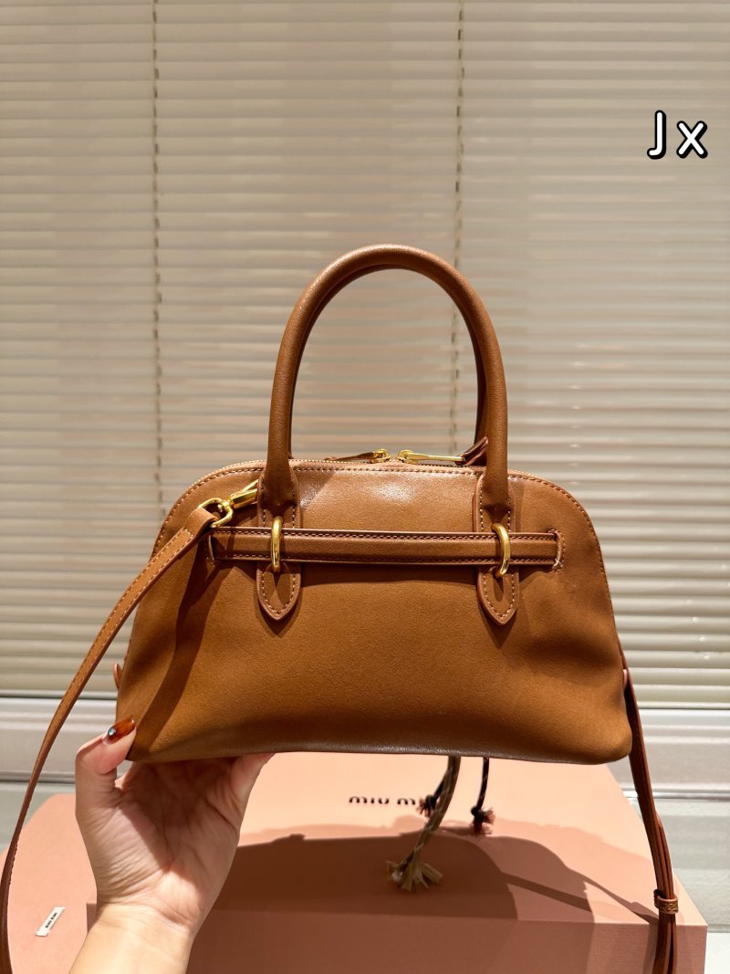 Miu Miu Shell Brown Leather Top Handle Bag view