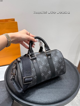 Louis Vuitton Keepall 25 Black Monogram Duffel Bag view 2