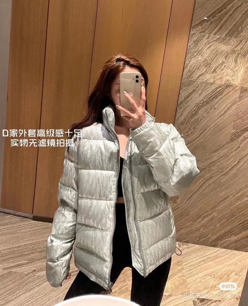 White Quilted Puffer Down Jacket