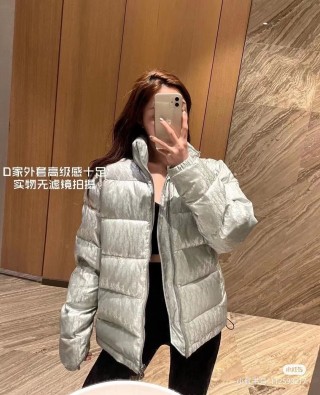White Quilted Puffer Down Jacket view 1
