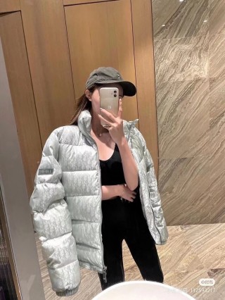 White Quilted Puffer Down Jacket view 2