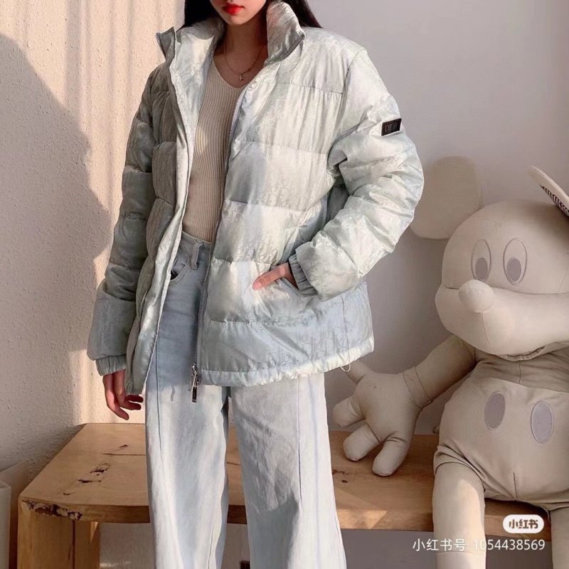 White Quilted Puffer Down Jacket view