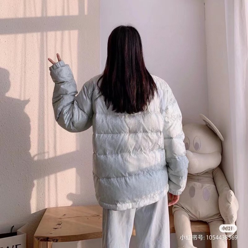 White Quilted Puffer Down Jacket view