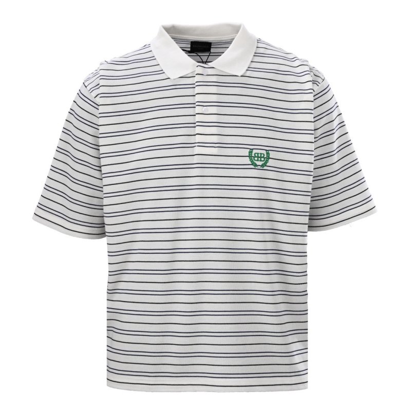 Lacoste Classic Striped Polo Shirt - Cream Navy view