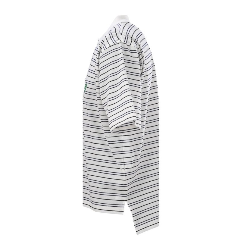 Lacoste Classic Striped Polo Shirt - Cream Navy view