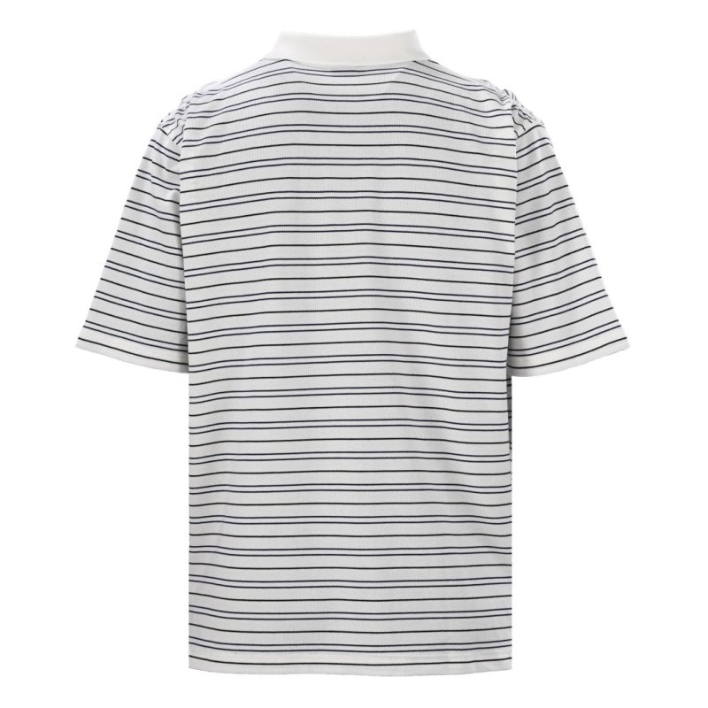 Lacoste Classic Striped Polo Shirt - Cream Navy view