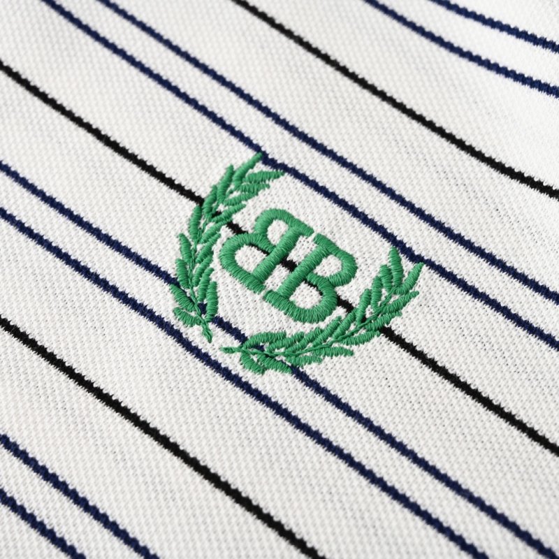 Lacoste Classic Striped Polo Shirt - Cream Navy view